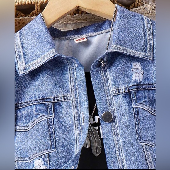 BNIB YOUTH GIRLS 2 pc TANK MINI INFLUENCER JUMP SUIT WITH LONG DENIM JACKET 6 Y - Picture 9 of 15